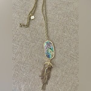 Kendra scott rain necklace gold abalone